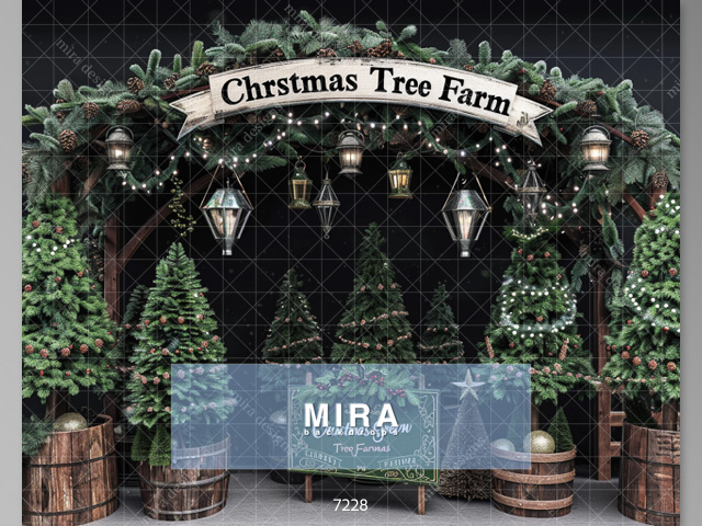 7228 - Christmas Tree Farm - Vivaio di alberi di Natale con lanterne