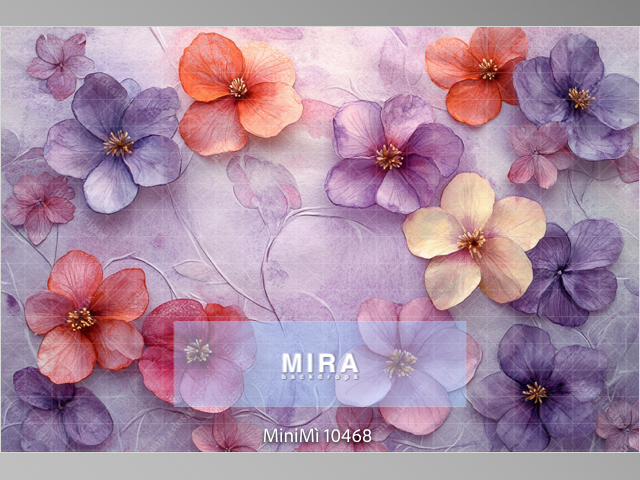 MiniMì 10468 - Fiori delicati in lilla rosa e blu